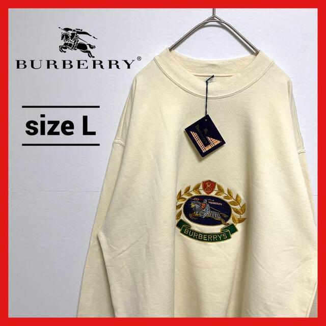 BURBERRY(バーバリー)の【未使用品】90s 古着 バーバリー スウェットトレーナー 刺繍 タグ付き L メンズのトップス(スウェット)の商品写真