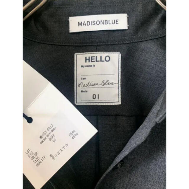 MADISONBLUE(マディソンブルー)の新品タグ付  マディソンブルー　チェルシーウール混シャツ　01 レディースのトップス(シャツ/ブラウス(長袖/七分))の商品写真