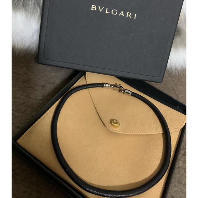 ブルガリ 新品　チョーカー　ブラック　レザー　BVLGARI 革