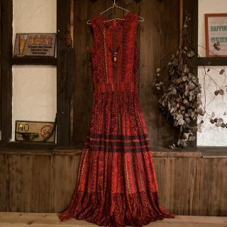 ＊vintage＊karin stevens レトロ ethnicワンピース(ロングワンピース/マキシワンピース)