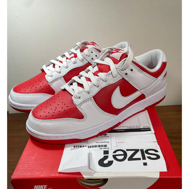 NIKE DUNK LOW CHAMPIONSHIP RED 27.5cm - スニーカー Nike dunk low "CHAMPIONSHIP RED" 27.0cm