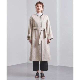 ユナイテッドアローズ(UNITED ARROWS)のUnited arrows UBCB リネン パイピング ノーカラーコート(ロングコート)