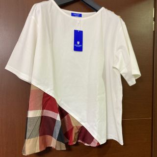 バーバリーブルーレーベル(BURBERRY BLUE LABEL)のブルーレーベル　クレストブリッジ　新品　アシンメトリー　カットソー(カットソー(半袖/袖なし))