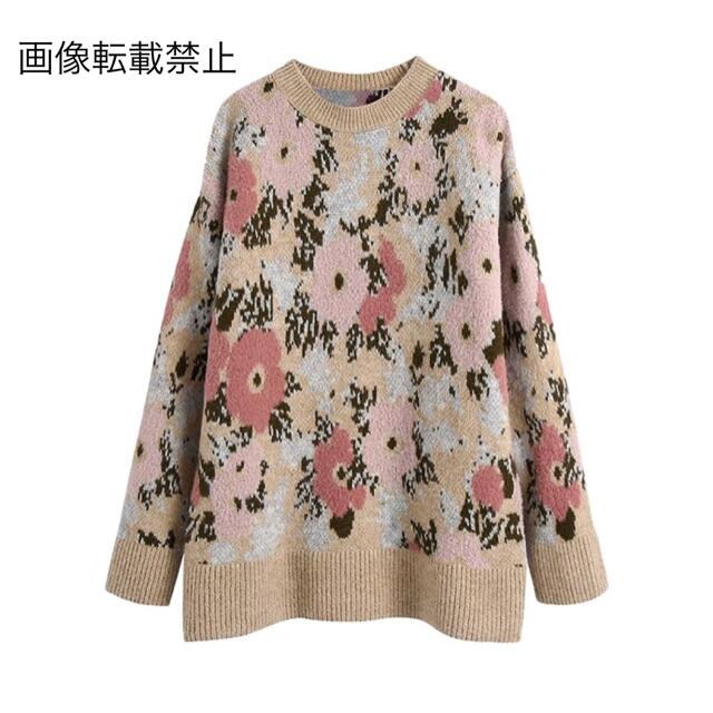 ZARA - 🌰9月新作🌾5547◇フラワー 花柄 ニット セーターの通販