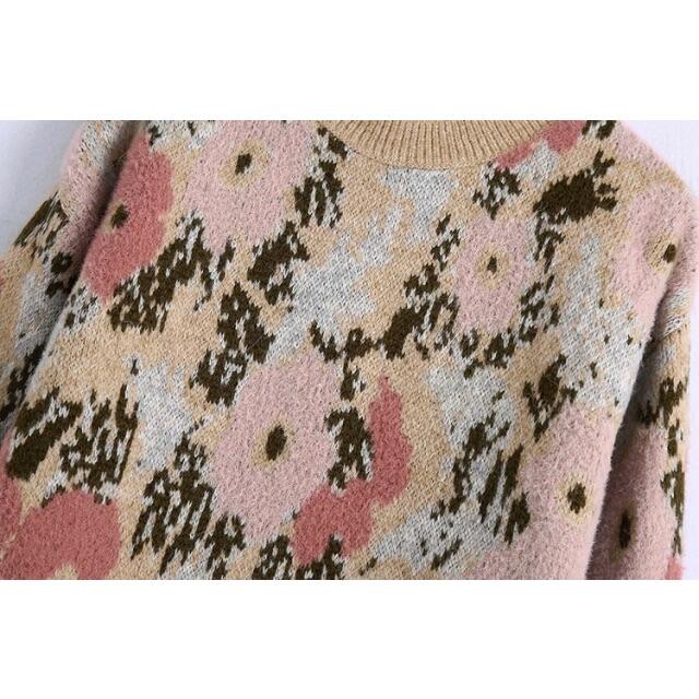 ZARA - 🌰9月新作🌾5547◇フラワー 花柄 ニット セーターの通販
