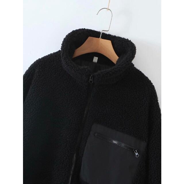 ZARA(ザラ)の🌰9月新作🌾5556◆black ブラック ボア ニット コート レディースのジャケット/アウター(ニットコート)の商品写真