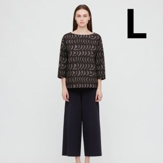 マリメッコ(marimekko)のLサイズ　マリメッコ　marimekko　ユニクロ　ブラック　黒　7部袖(チュニック)