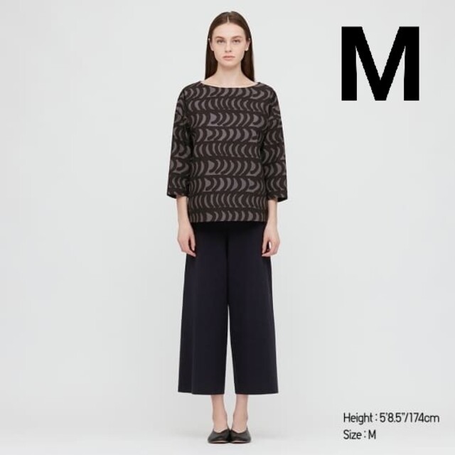 Lサイズ　マリメッコ　marimekko　ユニクロ　ブラック　黒　7部袖