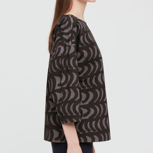 marimekko(マリメッコ)のMサイズ　マリメッコ　marimekko　ユニクロ　ブラック　黒　7部袖 レディースのトップス(チュニック)の商品写真