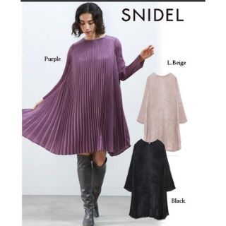 スナイデル(SNIDEL)の【最終値下げ】スナイデル　SNIDEL  サテンプリーツワンピース(ひざ丈ワンピース)