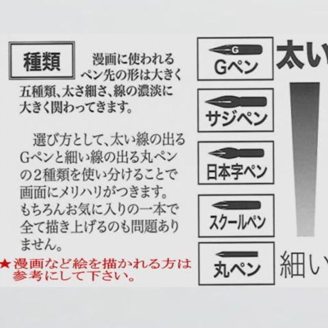 60.木製ペン軸（茶色）１本＆ゼブラペン先５種類１０本セット　未使用品 エンタメ/ホビーのアート用品(コミック用品)の商品写真