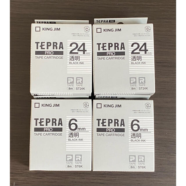 キングジム(キングジム)のTEPRA PRO テープ　透明24mm、6mm 4本セット インテリア/住まい/日用品のオフィス用品(オフィス用品一般)の商品写真