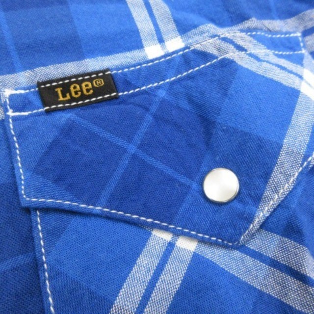 Lee(リー)のリー LEE チェック ウエスタン シャツ 半袖 コットン  青 ブルー系 XL メンズのトップス(シャツ)の商品写真