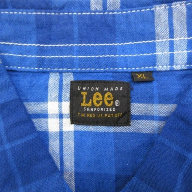 Lee(リー)のリー LEE チェック ウエスタン シャツ 半袖 コットン  青 ブルー系 XL メンズのトップス(シャツ)の商品写真