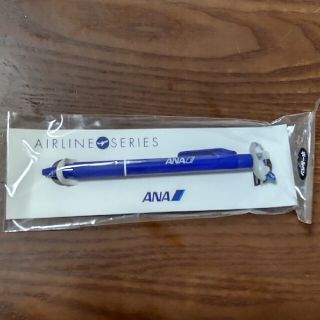 エーエヌエー(ゼンニッポンクウユ)(ANA(全日本空輸))の新品 ANA エアラインシリーズ ノック式ボールペン 黒 日本製 飛行機(ノベルティグッズ)