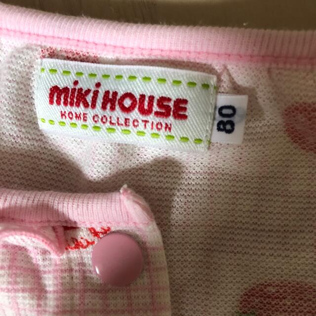 mikihouse(ミキハウス)のミキハウスいちごパジャマ　80 キッズ/ベビー/マタニティのベビー服(~85cm)(パジャマ)の商品写真