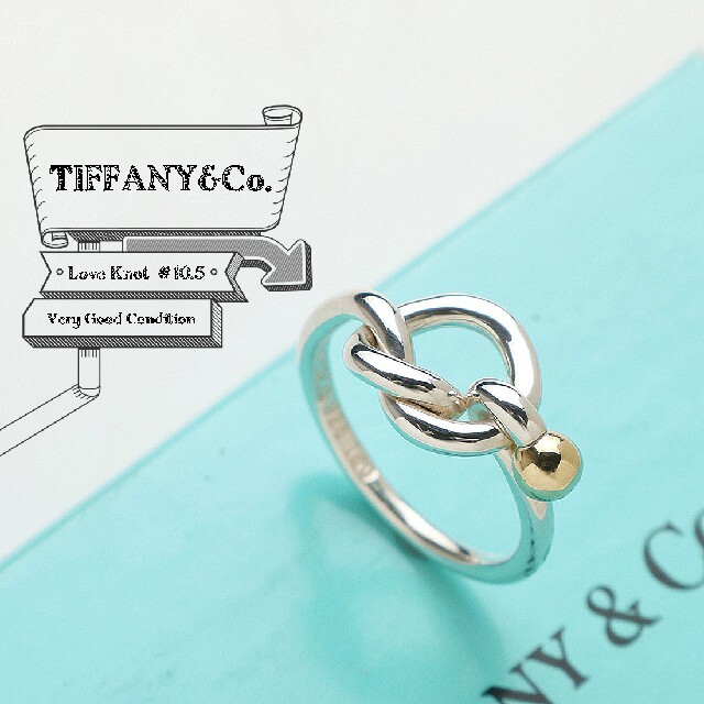 正規品販売! ✨美品✨TIFFANY&CO. フラットワイヤーラブノットリング