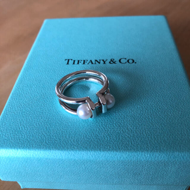 Tiffany ハードウェア　ダブルパールリングスターリングシルバー　12号