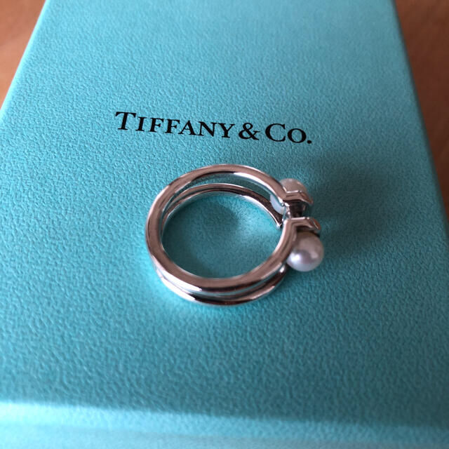 Tiffany ハードウェア　ダブルパールリングスターリングシルバー　12号