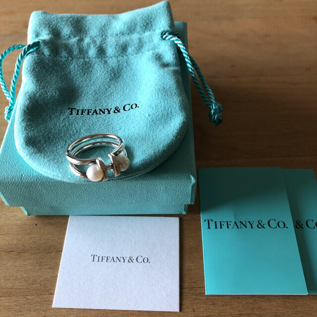 Tiffany ハードウェア　ダブルパールリングスターリングシルバー　12号