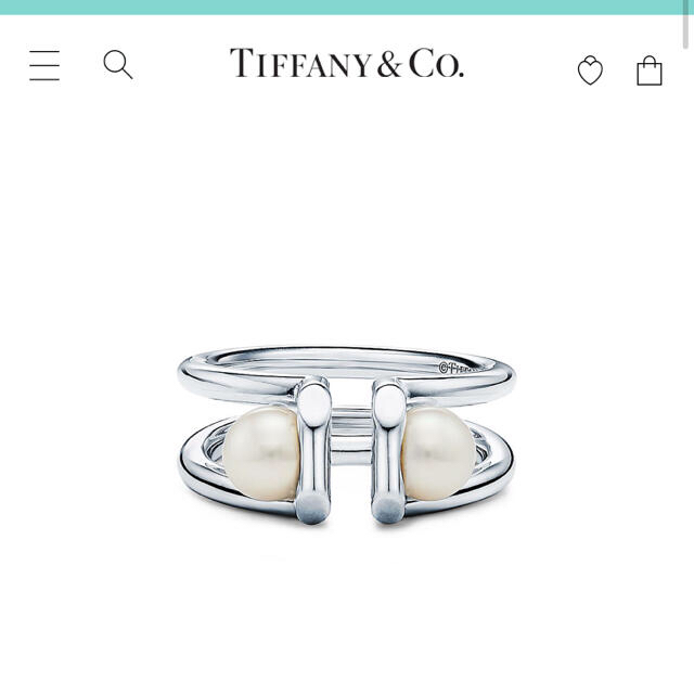 Tiffany & Co.(ティファニー)のTiffany ハードウェア　ダブルパールリングスターリングシルバー　12号 レディースのアクセサリー(リング(指輪))の商品写真