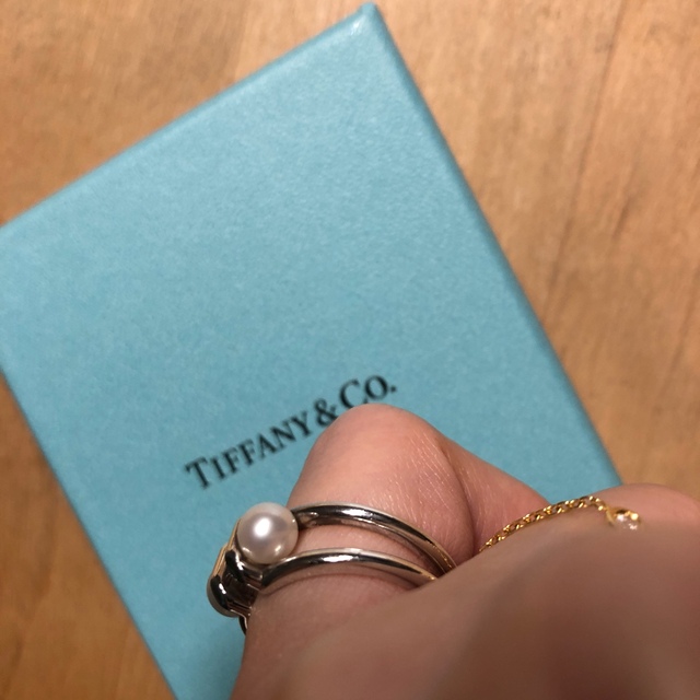 Tiffany ハードウェア　ダブルパールリングスターリングシルバー　12号