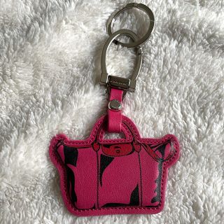 ロンシャン(LONGCHAMP)の【未使用】ロンシャン キーホルダー ピンク バッグチャーム(キーホルダー)