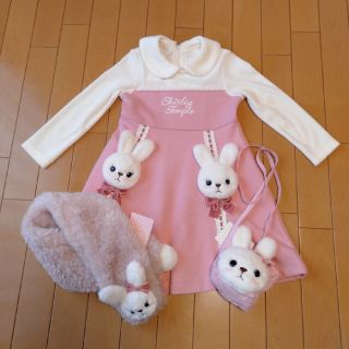 通販 新品うさぎモチーフシリーズ 110セット売り ピンク シャーリーテンプル ワンピース