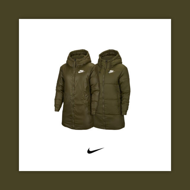 NIKE - NIKE フーディー リバーシブル ハーフ 中綿 コート オリーブ
