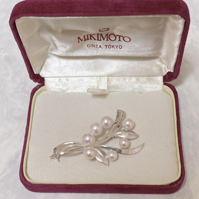 MIKIMOTO あこやパールブローチ　silver 真珠ジュエリー　ミキモト