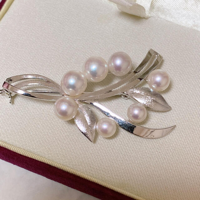 MIKIMOTO あこやパールブローチ silver 真珠ジュエリー ミキモト ...