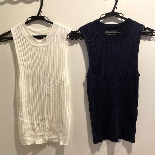 ベルシュカ(Bershka)のbershka ベルシュカノースリーブ 色違い　2枚セット(Tシャツ(半袖/袖なし))