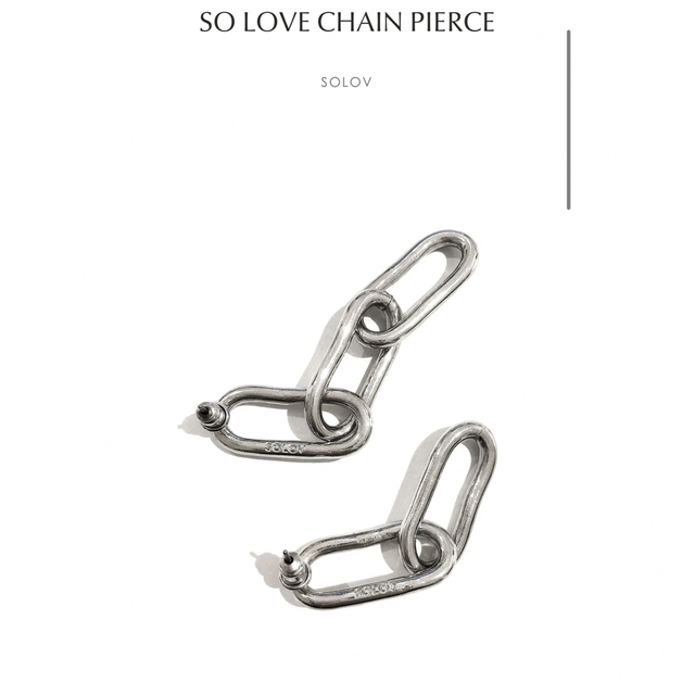 SOLOV ソロヴ SO LOVE CHAIN PIERCE ピアス 両耳セット レディースのアクセサリー(ピアス)の商品写真