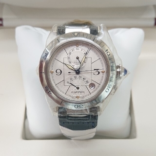 カルティエ(Cartier)のカルティエ パシャ パワーリザーブ GMT W31037H3 革ベルト(腕時計(アナログ))