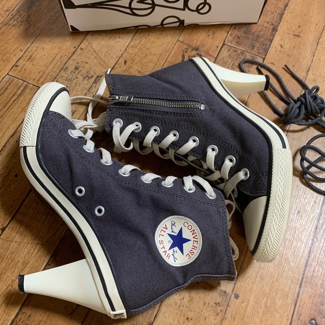 CONVERSE(コンバース)の箱なし  レア コンバース ヒール  スニーカー  チャコール レディースの靴/シューズ(スニーカー)の商品写真