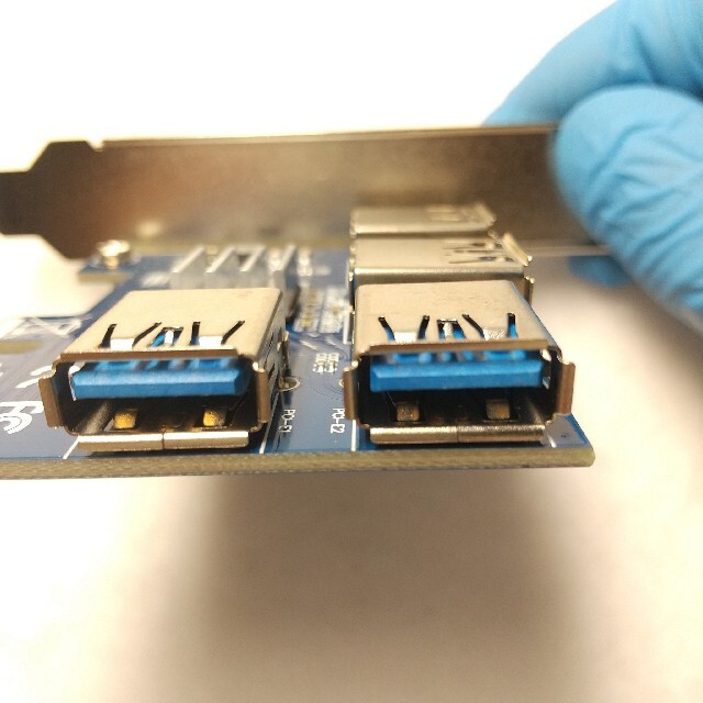 2個 4分岐PCI-E  USB3.0 ライザーケーブル接続カード マイニング用 6