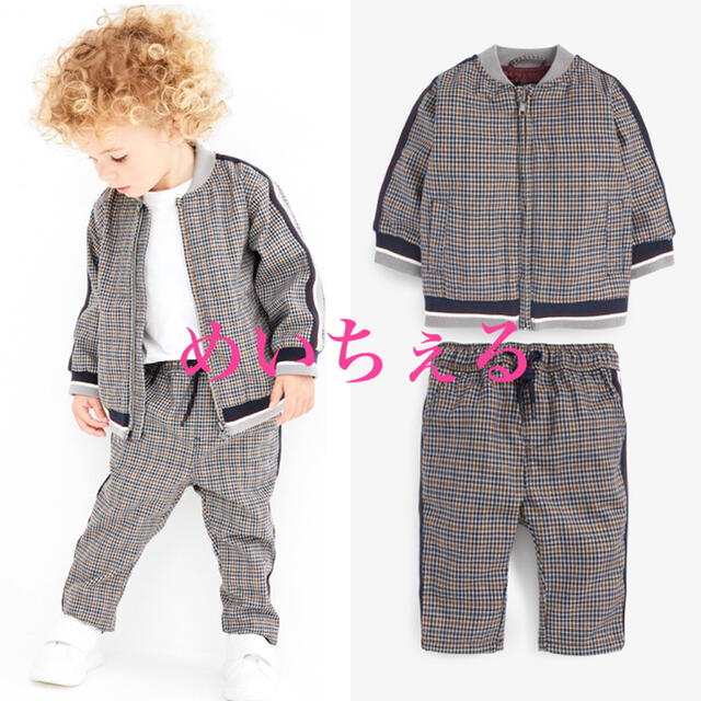 NEXT(ネクスト)のチェック ヘリテージジャケット&パンツセット（3m-7y） キッズ/ベビー/マタニティのベビー服(~85cm)(パンツ)の商品写真