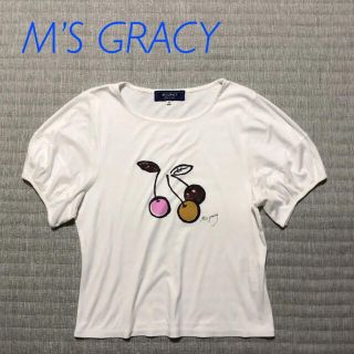 エムズグレイシー(M'S GRACY)のエムズグレイシー　M's  ボリュームパフスリーブカットソー(カットソー(半袖/袖なし))