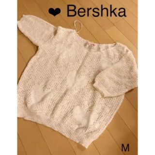 ベルシュカ(Bershka)のBershka♡サマーニット　ハートニット　半袖カットソー　5部袖　メッシュ(Tシャツ(半袖/袖なし))