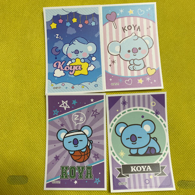 防弾少年団(BTS)(ボウダンショウネンダン)のBTS  bt21  デコステッカー　ガム  KOYA 全4種　コンプ エンタメ/ホビーのおもちゃ/ぬいぐるみ(キャラクターグッズ)の商品写真