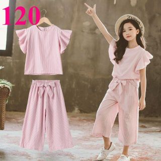 120 ピンク 新品 韓国 キッズ 子供 セットアップ 女の子 トップス