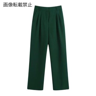 ザラ(ZARA)の🌰9月新作🌾5568◆green グリーン ストレート ロングパンツ(カジュアルパンツ)