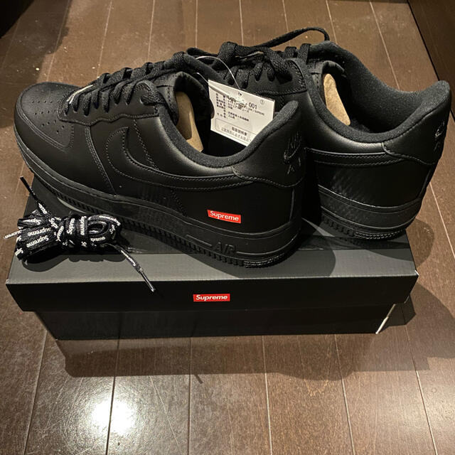 SUPREME NIKE AIR FORCE 1 BLACK 28cm US10靴/シューズ