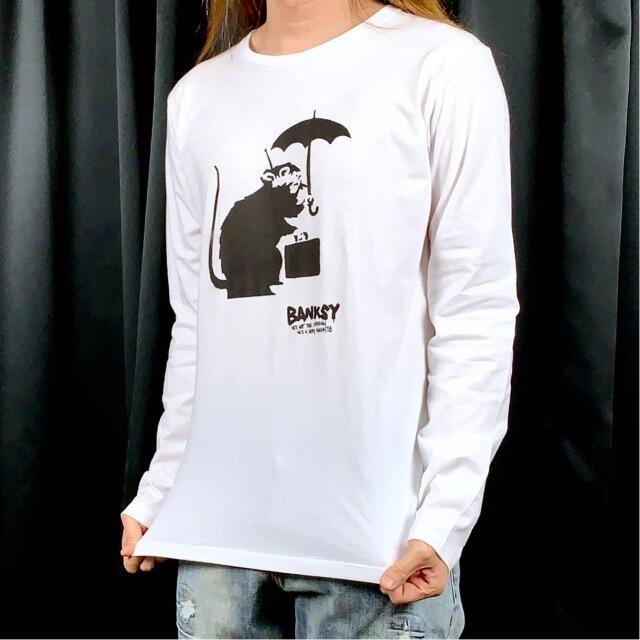 【BANKSY】新品 バンクシー グラフィティ アート プリント ロンT