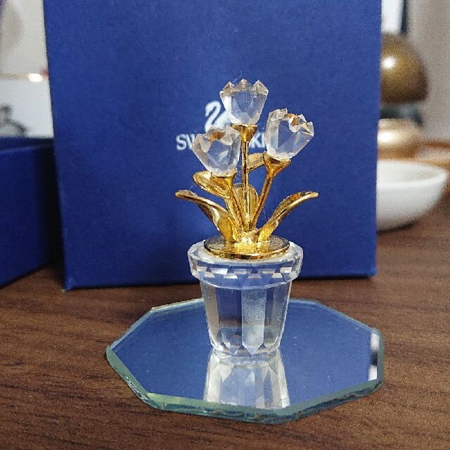 レッド系 スワロフスキー ピオニー 花 オブジェ - 通販