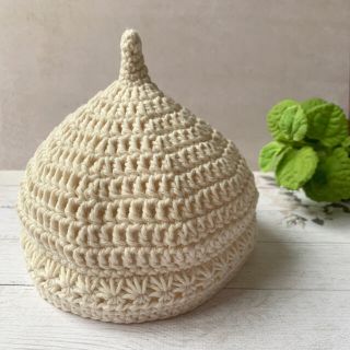 どんぐり帽子 ベビー帽子 ハンドメイド コットン糸 かぎ編み(ファッション雑貨)