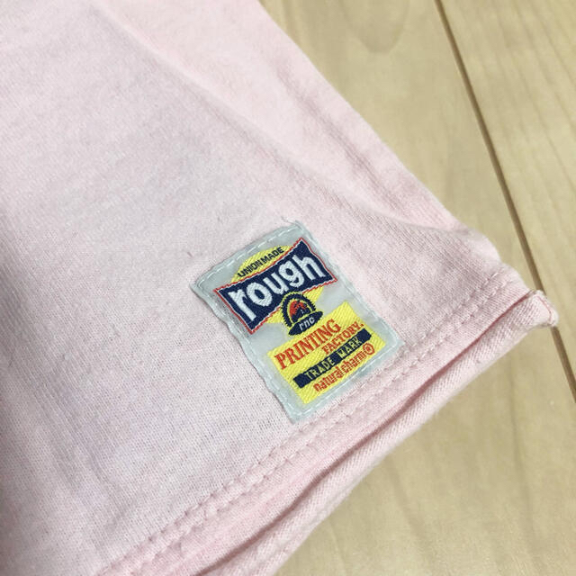 rough(ラフ)のrough アップリケ　Tシャツ　ピンク レディースのトップス(Tシャツ(半袖/袖なし))の商品写真