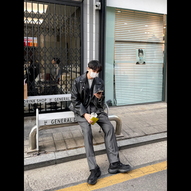 BTS) ASCLO レザージャケット ライダースジャケットの通販 by カッパ