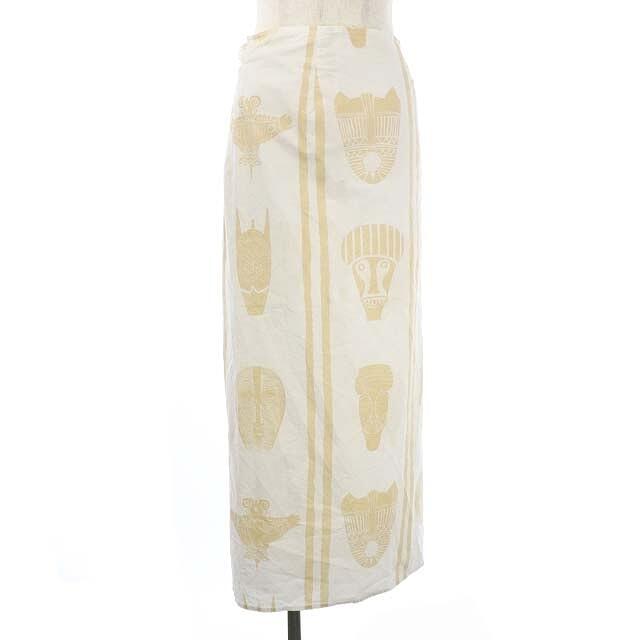 ロンハーマン × テン ラップスカート 総柄  ロング 白 ホワイト ベージュ96cmスカート丈