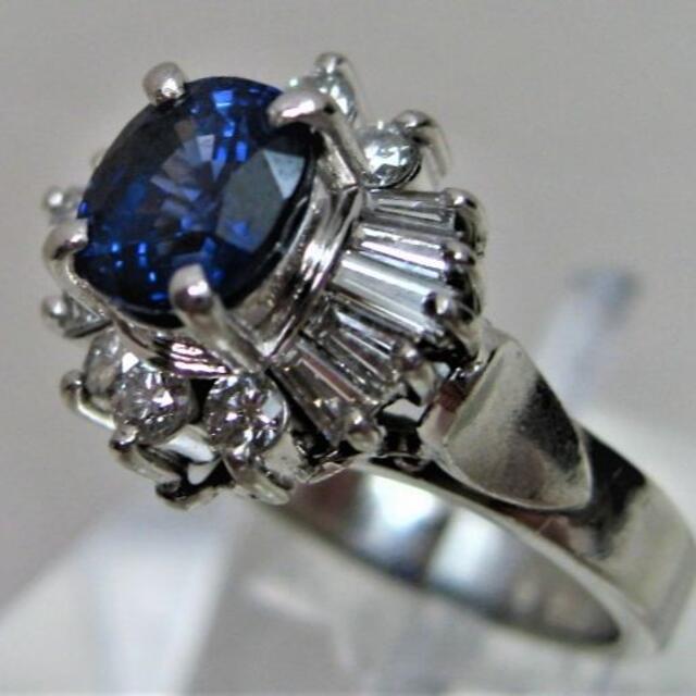 Pt900プラチナ リング 指輪 サファイヤ 1.57ct ダイヤ 0.70ct